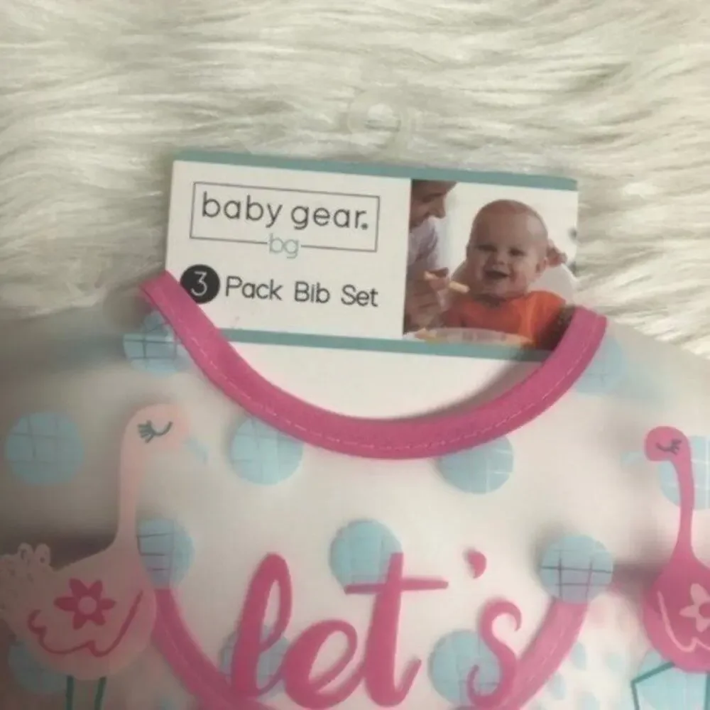 Baby Gear Three Pack Easy Clean Up Bib Set